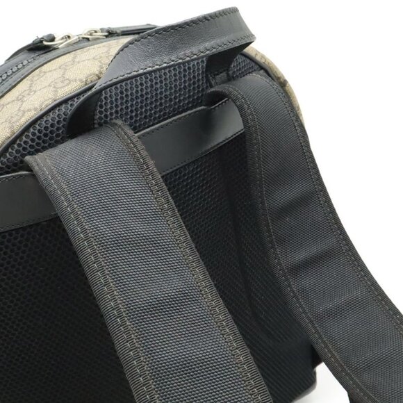 Gucci GG Supreme Backpack Rucksack Sac Daypack Leather Beige Black Silver main image 6
